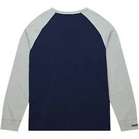 T-shirt à manches longues raglan flammé légendaire Mitchell & Ness Penn State Nittany Lions pour hommes bleu marine