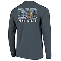 T-shirt à manches longues pour homme, bleu marine, Penn State Nittany Lions, motif dessin du campus la fête des pères