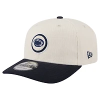 Casquette ajustable New Era 9SEVENTY en velours côtelé crème/bleu marine pour homme des Penn State Nittany Lions