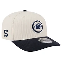 Casquette ajustable New Era 9SEVENTY en velours côtelé crème/bleu marine pour homme des Penn State Nittany Lions