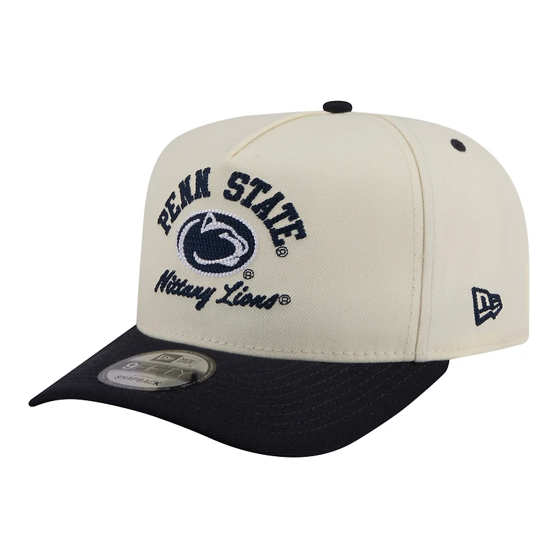 Men's New Era  Cream/Navy Penn State Nittany Lions Two-Tone Arched 9FIFTY Snapback Hat