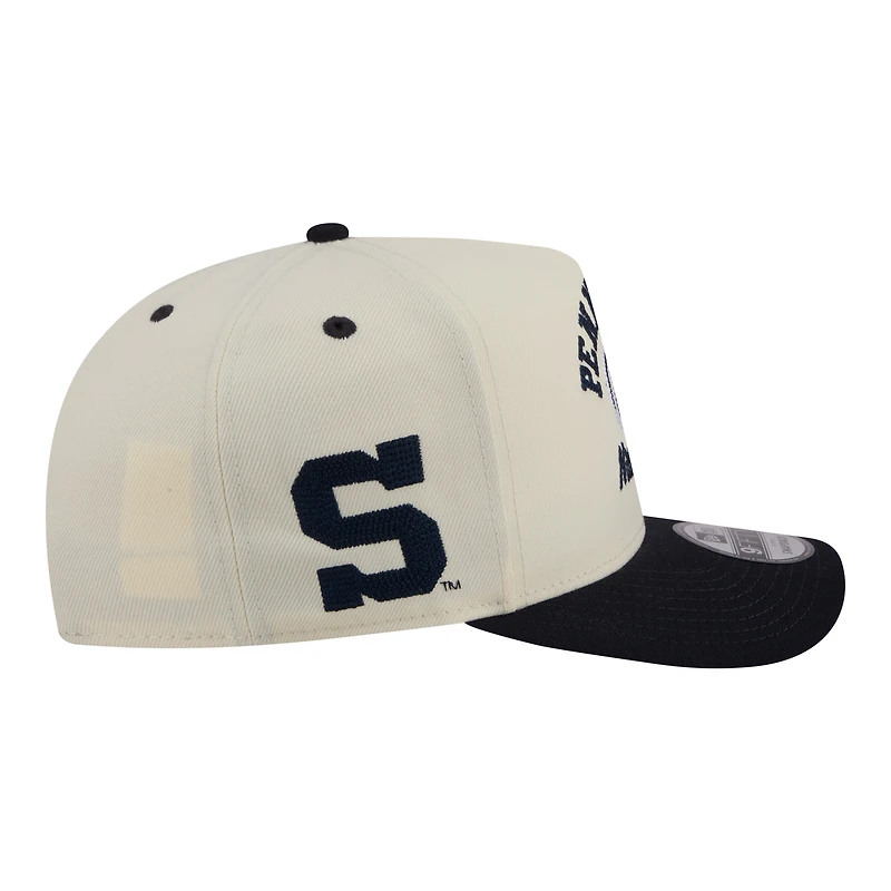 Men's New Era  Cream/Navy Penn State Nittany Lions Two-Tone Arched 9FIFTY Snapback Hat