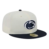 Casquette ajustée chromée 59FIFTY pour homme New Era, couleur crème, Penn State Nittany Lions
