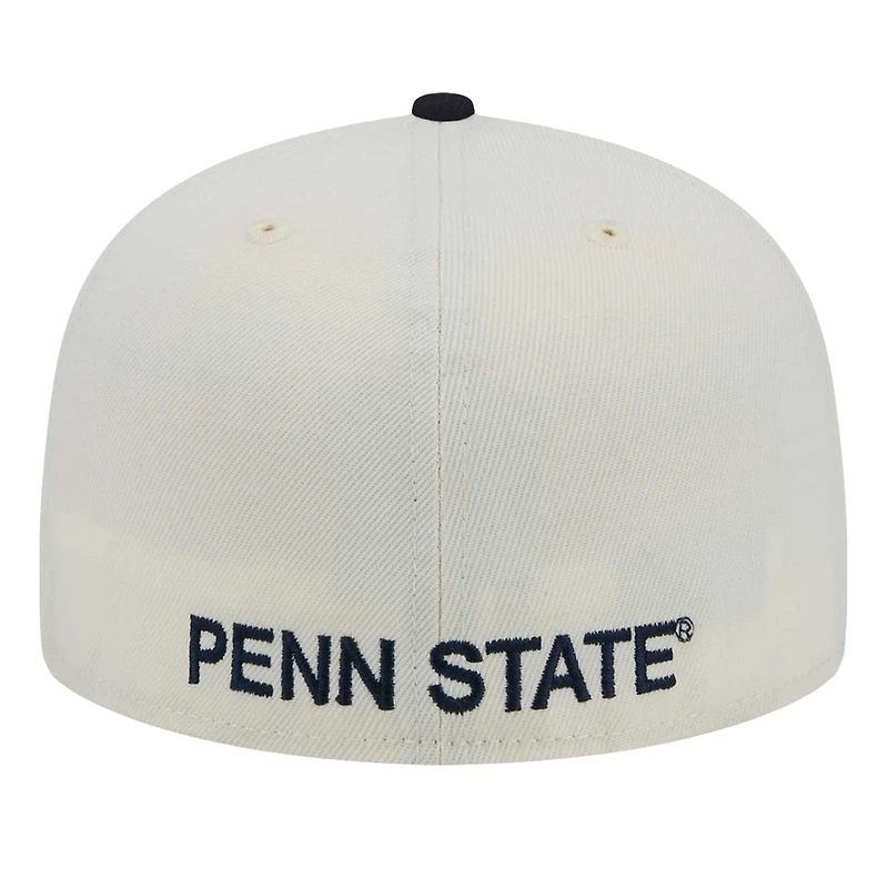 Casquette ajustée chromée 59FIFTY pour homme New Era, couleur crème, Penn State Nittany Lions