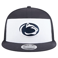 Men's New Era Navy/White Penn State Nittany Lions Outdoor Wide Panel 9FIFTY Snapback Trucker Hat