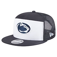 Casquette camionneur à large panneau New Era 9FIFTY Snapback bleu marine/blanc Penn State Nittany Lions pour homme