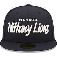 Casquette ajustée New Era Penn State Nittany Lions Script Original 59FIFTY bleu marine pour homme