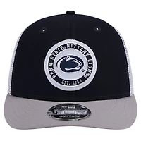 Casquette Snapback de camionneur New Era Penn State Nittany Lions Throwback Circle Patch 9FIFTY bleu marine pour hommes
