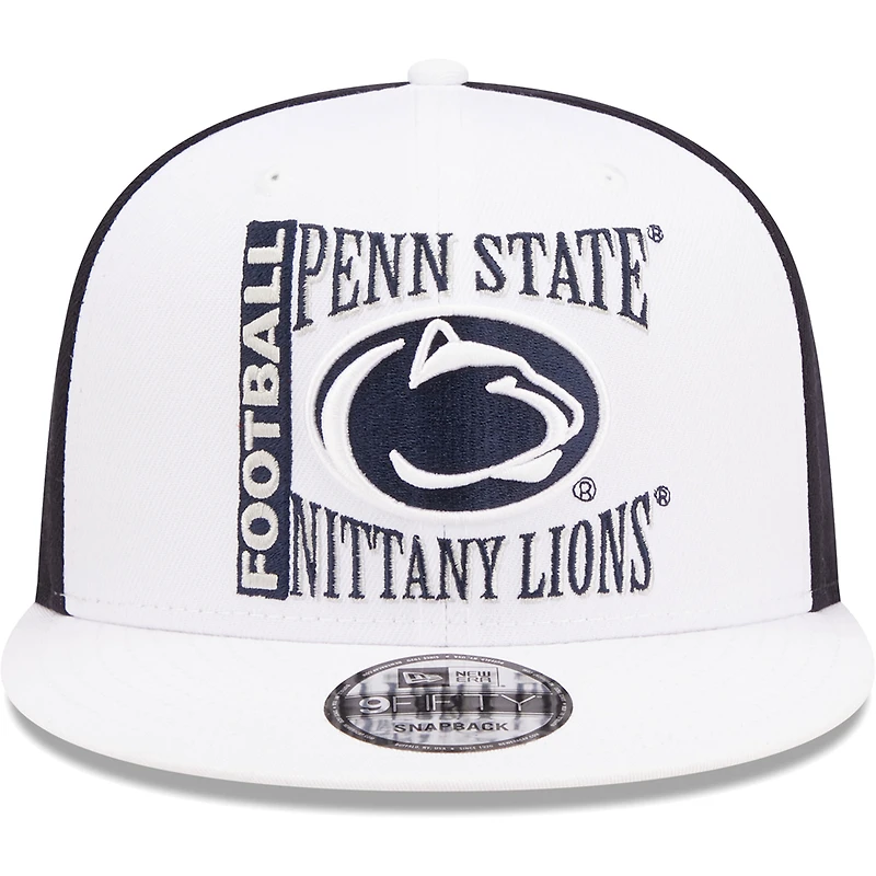 Men's New Era White/Navy Penn State Nittany Lions Retro Sport 9FIFTY Snapback Hat
