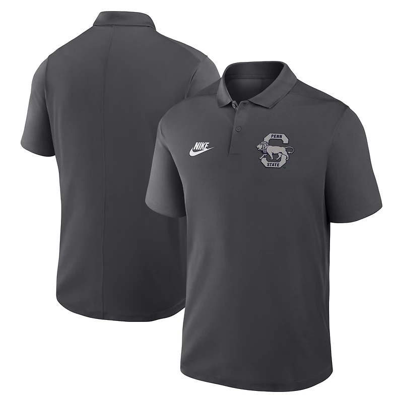 Men's Nike Anthracite Penn State Nittany Lions Primetime Victory Legacy Vault Logo Performance Polo