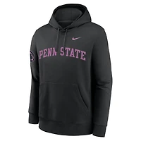 Men's Nike Black Penn State Nittany Lions 2025 Sideline Club Fleece Pullover Hoodie