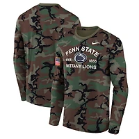 T-shirt à manches longues Nike Camo Penn State Nittany Lions 2025 Military Appreciation Legend Dri-FIT pour homme