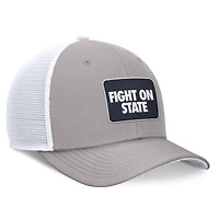 Casquette ajustable Nike Penn State Nittany Lions Local Rise Trucker pour hommes, gris/blanc