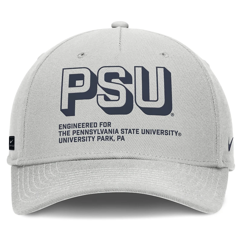 Men's Nike Gray Penn State Nittany Lions 2025 Sideline Dust Pinched Rise Adjustable Hat