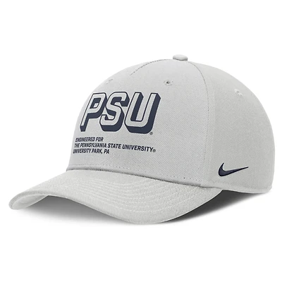 Casquette ajustable Nike grise Penn State Nittany Lions 2025 Sideline Dust Pinched Rise pour homme