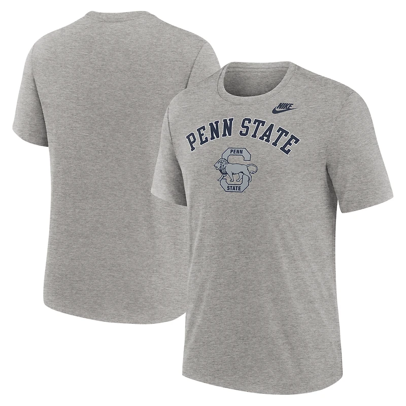 T-shirt Nike gris chiné pour homme Penn State Nittany Lions Legacy Arch Tri-Blend