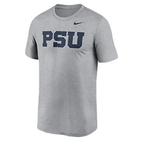 T-shirt avec logo alternatif Nike Penn State Nittany Lions Primetime Legend pour homme, gris chiné