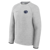 Sweat-shirt raglan Nike Tech Fleece Penn State Nittany Lions gris chiné pour homme