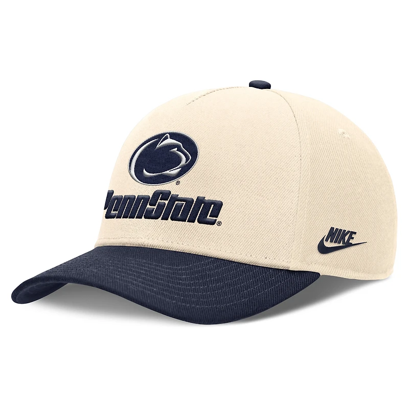 Men's Nike Natural/Navy Penn State Nittany Lions Academic Rise Dri-FIT Adjustable Hat