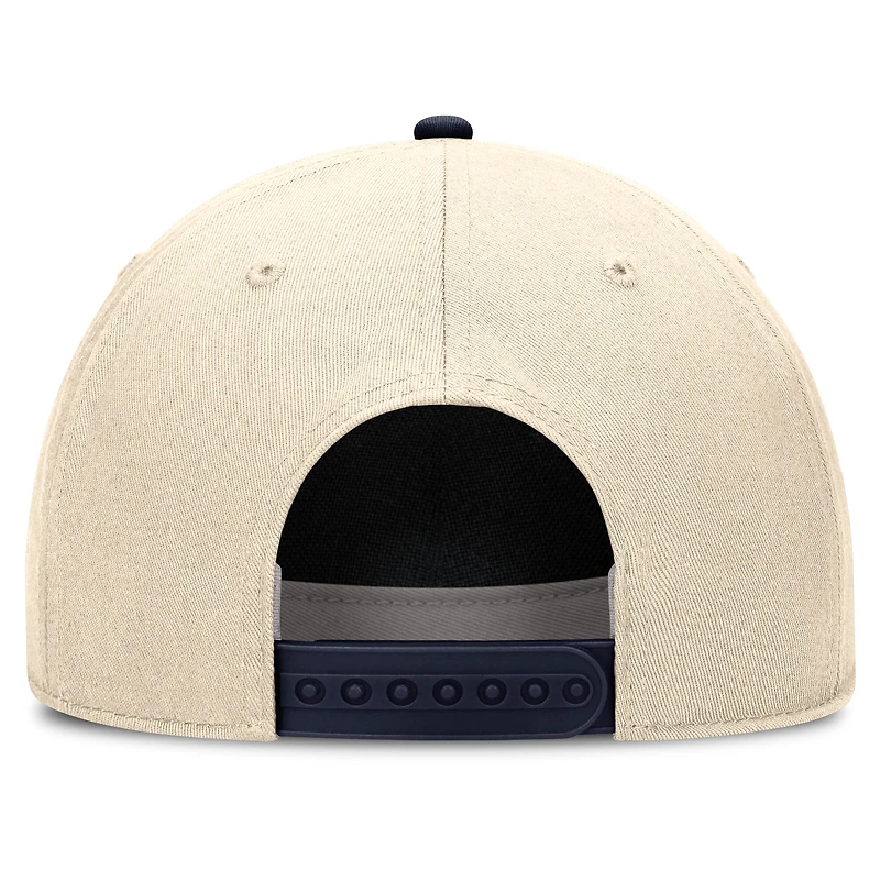 Casquette ajustable Nike Academic Rise Dri-FIT pour homme, couleur naturelle/bleu marine, Penn State Nittany Lions