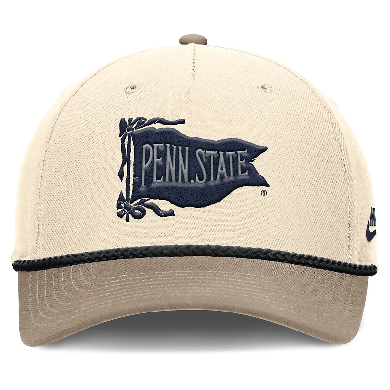 Men's Nike Natural Penn State Nittany Lions Rise Legacy Throwback Logo Adjustable Hat
