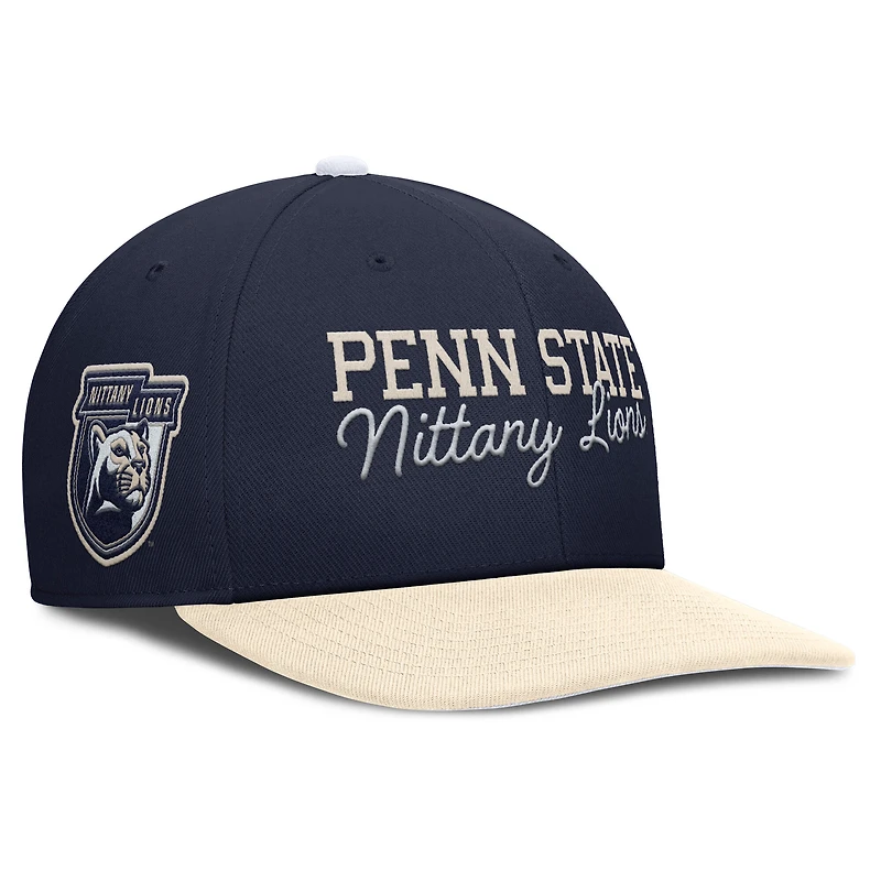 Men's Nike Navy/Cream Penn State Nittany Lions Pro Legacy Script Snapback Hat