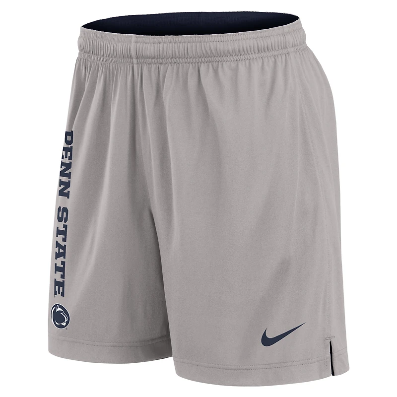Short réversible Nike Courtside Standard Issue Dri-FIT bleu marine/gris pour homme des Penn State Nittany Lions
