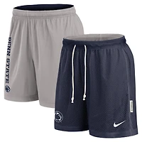 Short réversible Nike Courtside Standard Issue Dri-FIT bleu marine/gris pour homme des Penn State Nittany Lions