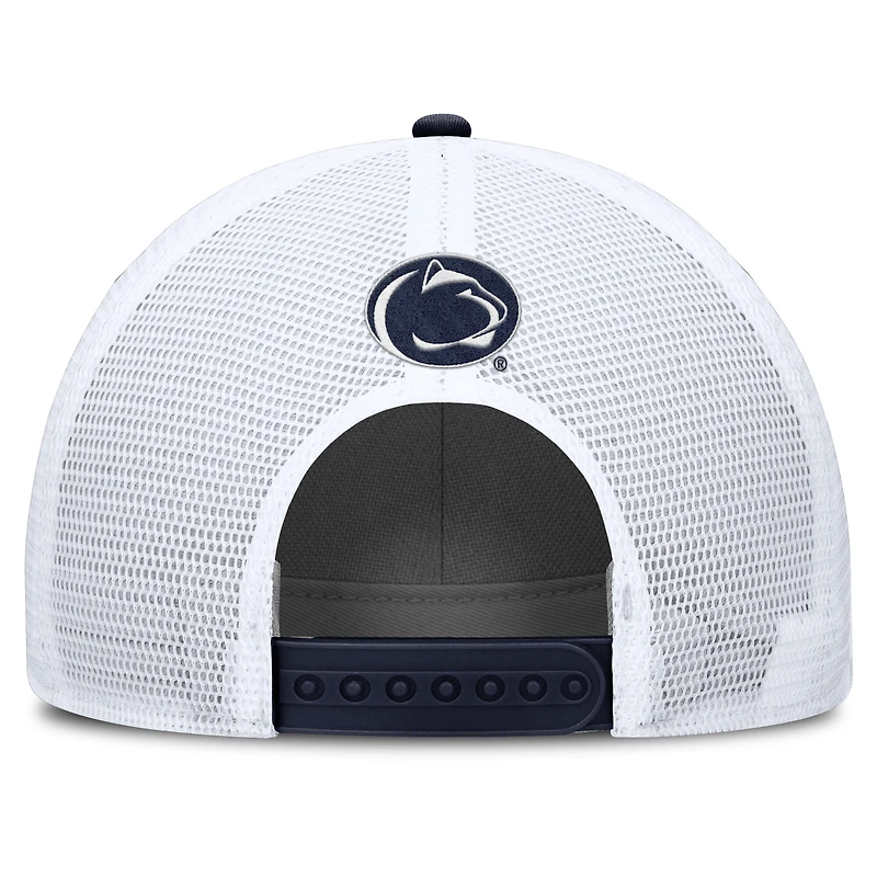 Casquette ajustable Nike pour homme, bleu marine/blanc, Penn State Nittany Lions 2025 On-Field Rise Patch Trucker