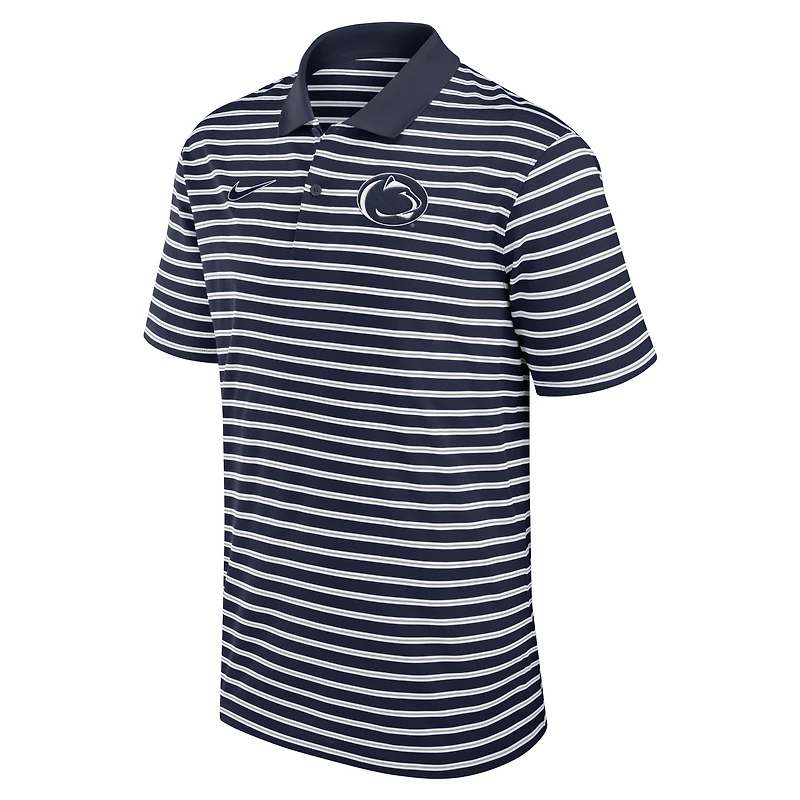 Polo Nike Dri-FIT rayé Primetime Victory pour homme, bleu marine/blanc, Penn State Nittany Lions