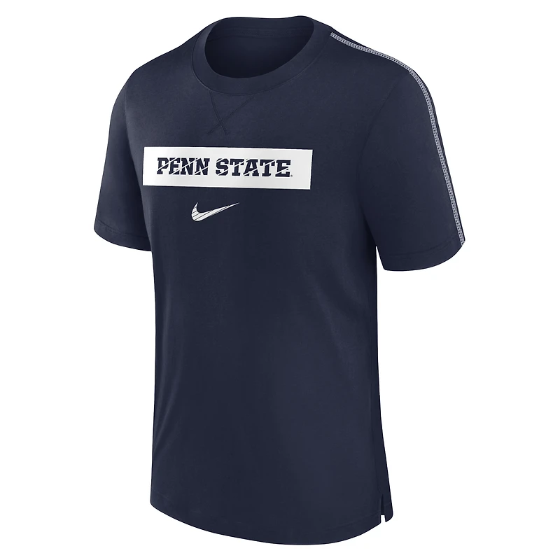 T-shirt Nike bleu marine Penn State Nittany Lions 2024 Sideline Player Performance Tri-Blend pour homme
