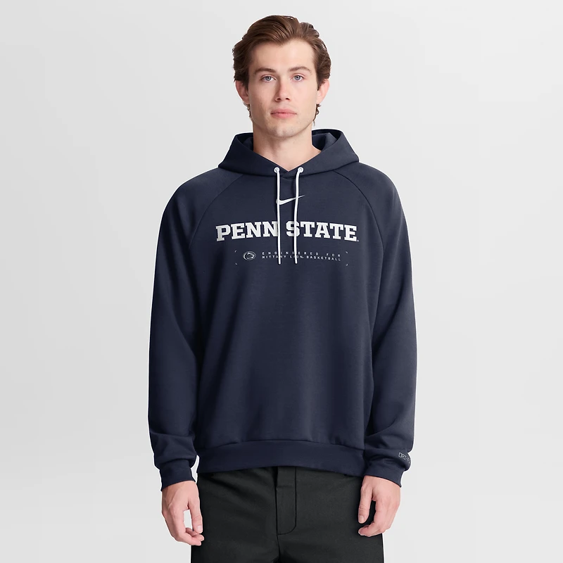 Sweat à capuche Nike bleu marine Penn State Nittany Lions 2025 Courtside Basketball Practice Raglan Dri-FIT pour homme