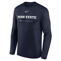 Men's Nike Navy Penn State Nittany Lions 2025 Courtside Basketball Shootaround Legend Dri-FIT Long Sleeve T-Shirt