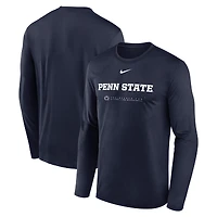 Men's Nike Navy Penn State Nittany Lions 2025 Courtside Basketball Shootaround Legend Dri-FIT Long Sleeve T-Shirt