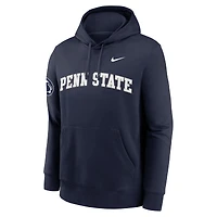 Men's Nike Navy Penn State Nittany Lions 2025 Sideline Club Fleece Pullover Hoodie
