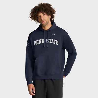 Men's Nike Navy Penn State Nittany Lions 2025 Sideline Club Fleece Pullover Hoodie