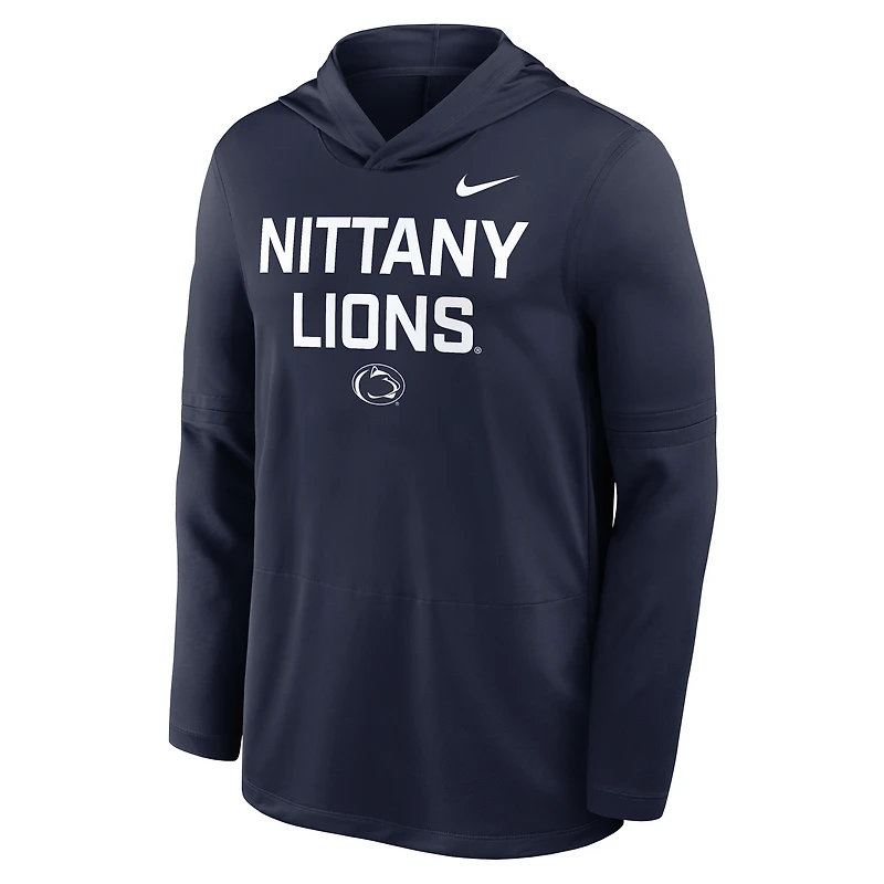 Men's Nike White Penn State Nittany Lions 2025 Sideline Dri-FIT Long Sleeve Hoodie T-Shirt