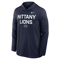 Men's Nike White Penn State Nittany Lions 2025 Sideline Dri-FIT Long Sleeve Hoodie T-Shirt