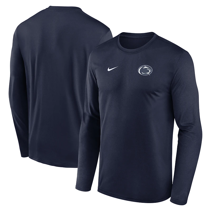 Men's Nike Navy Penn State Nittany Lions 2026 Sideline Small Logo Legend Dri-FIT Long Sleeve T-Shirt