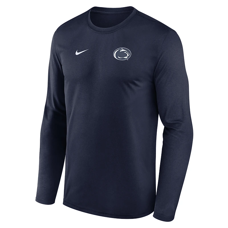 Men's Nike Navy Penn State Nittany Lions 2026 Sideline Small Logo Legend Dri-FIT Long Sleeve T-Shirt