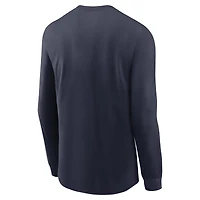 T-shirt Nike bleu marine à manches longues Penn State Nittany Lions Basketball Icon Two-Hit pour homme