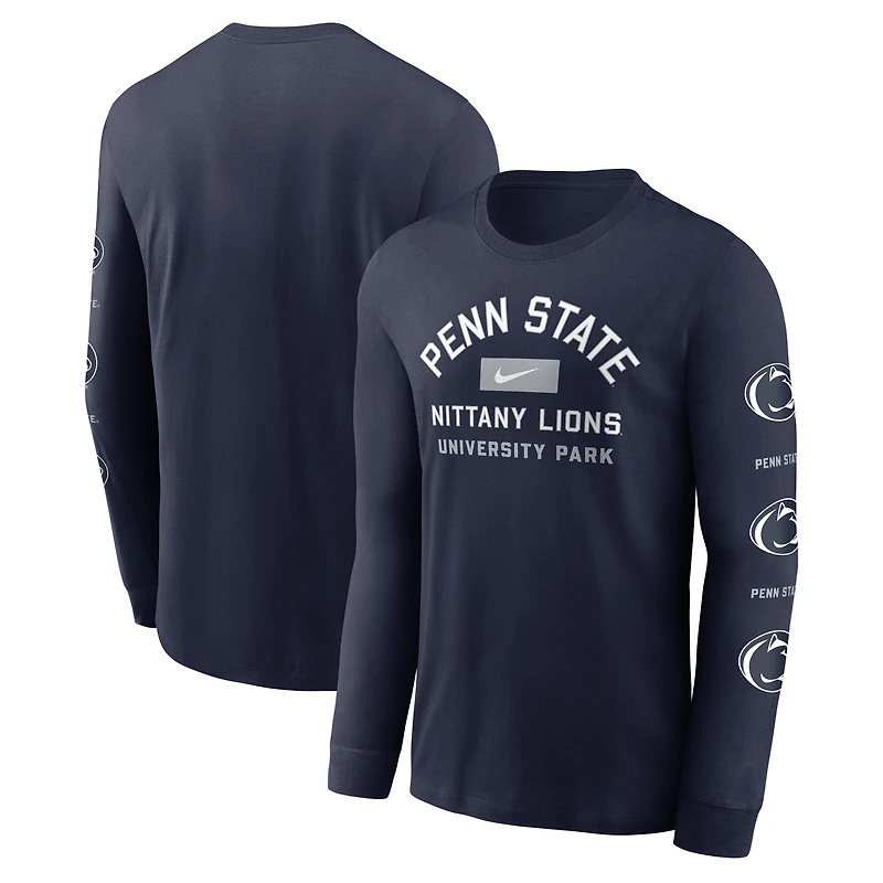 T-shirt Nike bleu marine à manches longues Penn State Nittany Lions Classic Location pour homme