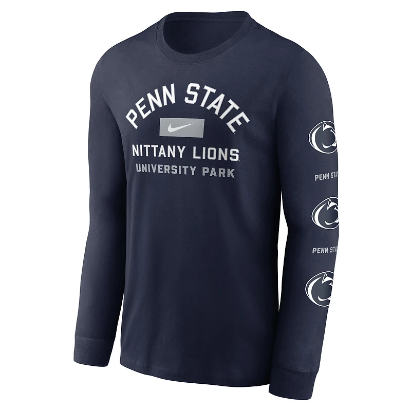 T-shirt Nike bleu marine à manches longues Penn State Nittany Lions Classic Location pour homme