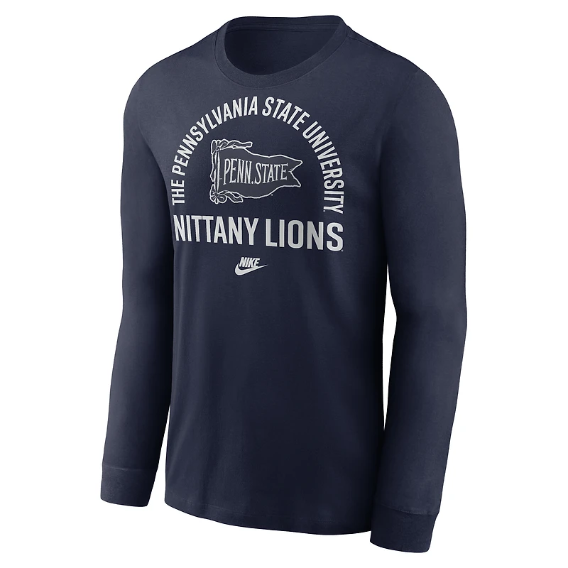 Men's Nike Navy Penn State Nittany Lions Legacy Arched Logo Long Sleeve T-Shirt