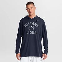 Men's Nike Navy Penn State Nittany Lions Primetime Arch Tri-Blend Dri-FIT Long Sleeve Hooded T-Shirt