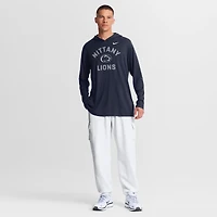 Men's Nike Navy Penn State Nittany Lions Primetime Arch Tri-Blend Dri-FIT Long Sleeve Hooded T-Shirt