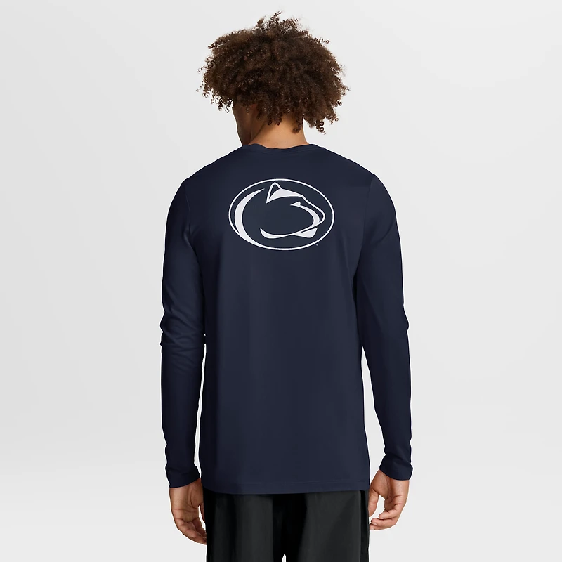 T-shirt Nike bleu marine Penn State Nittany Lions Primetime Campus 2-Hit Legend Dri-FIT à manches longues pour homme