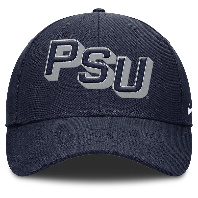 Men's Nike Navy Penn State Nittany Lions Slanted Primetime Rise Performance Adjustable Hat