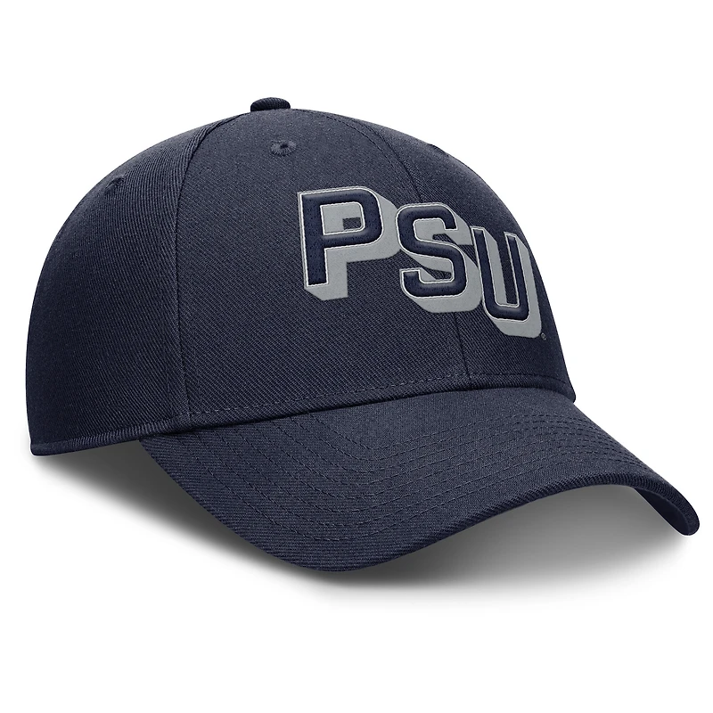 Men's Nike Navy Penn State Nittany Lions Slanted Primetime Rise Performance Adjustable Hat