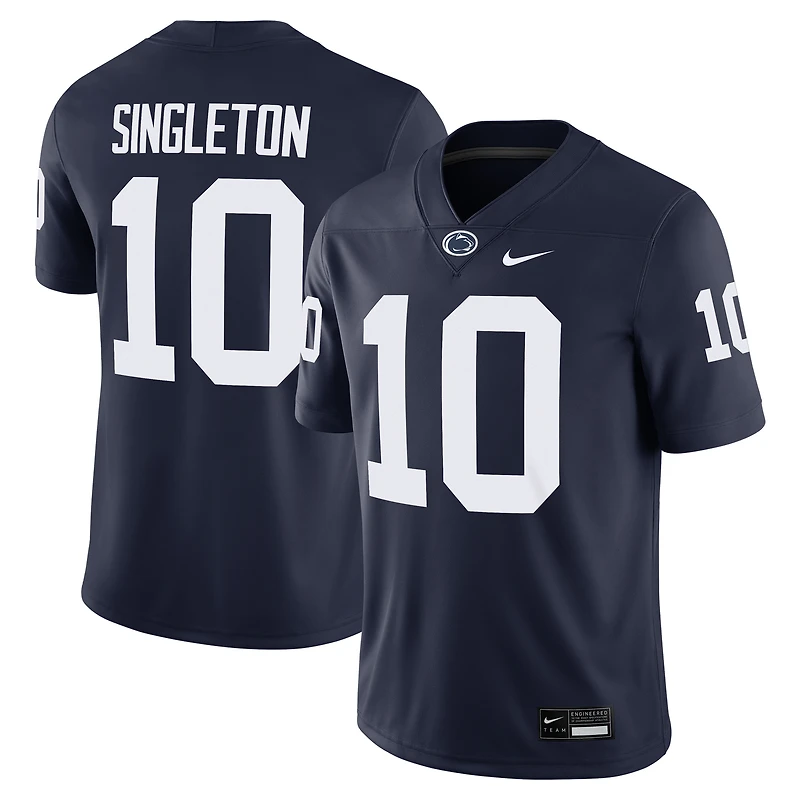 Maillot de football américain Nike Nicholas Singleton bleu marine pour homme des Penn State Nittany Lions NIL